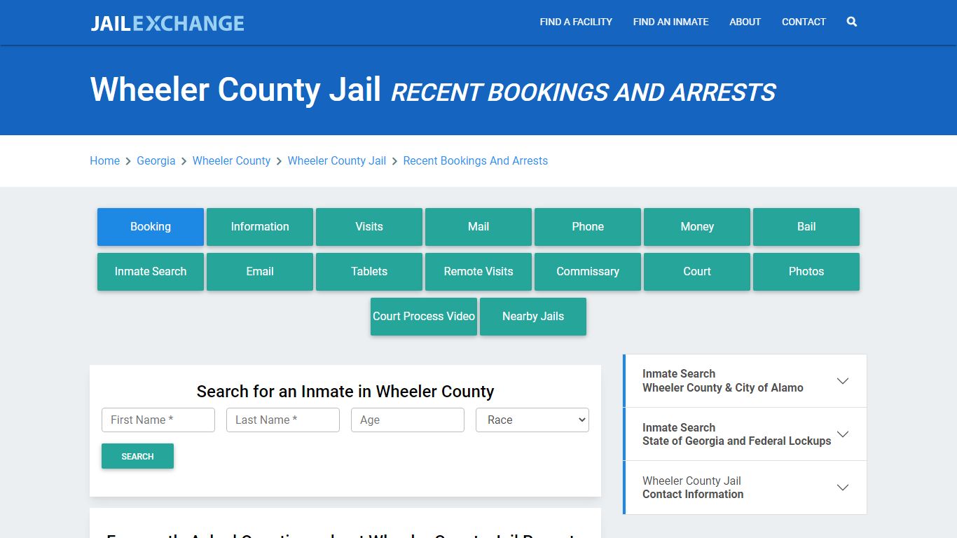 Wheeler County Jail GA Recent Arrests and Bookings - Jail Exchange